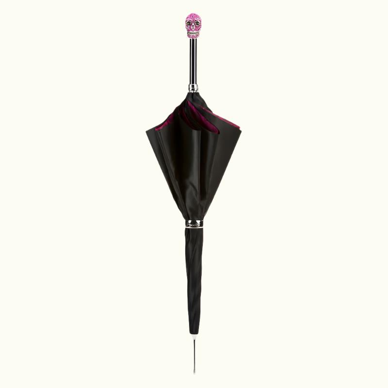 Fuchsia Roses Swarovski® Skull Umbrella - Umbrella