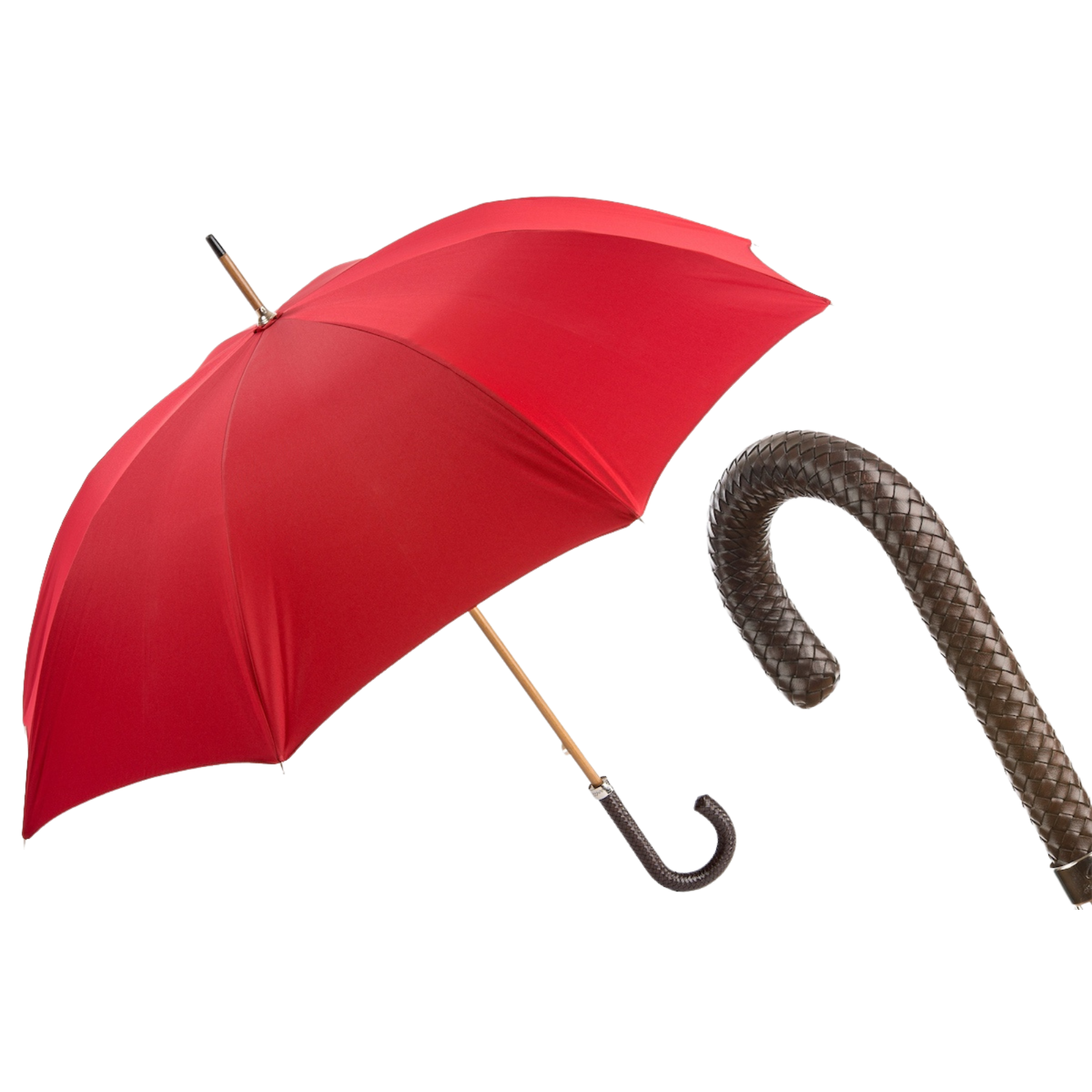 Gent Umbrella with Braided Leather Handle - Umbrella