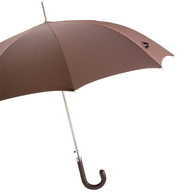 Gentleman Umbrella with Brown Leather Handle - Umbrella