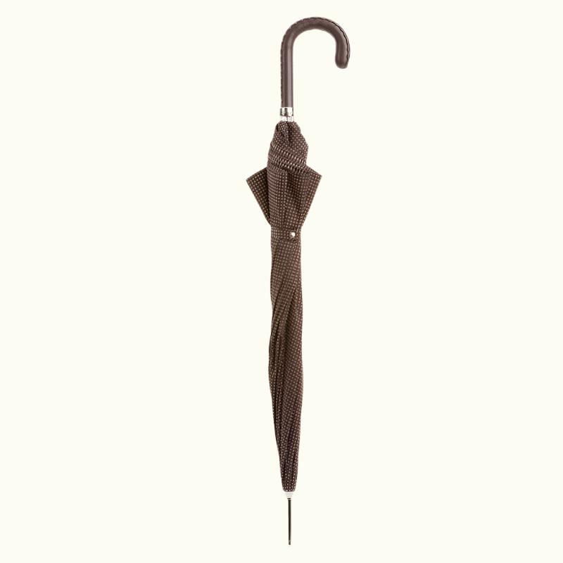 Gentleman Umbrella with Brown Leather Handle - Umbrella