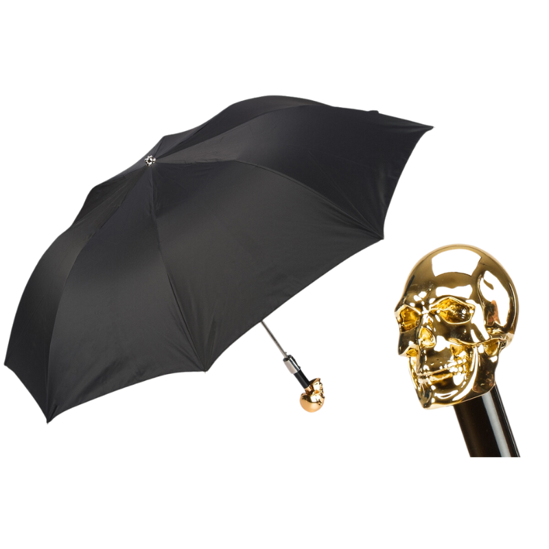 Gold Skull Folding Umbrella - Umbrella