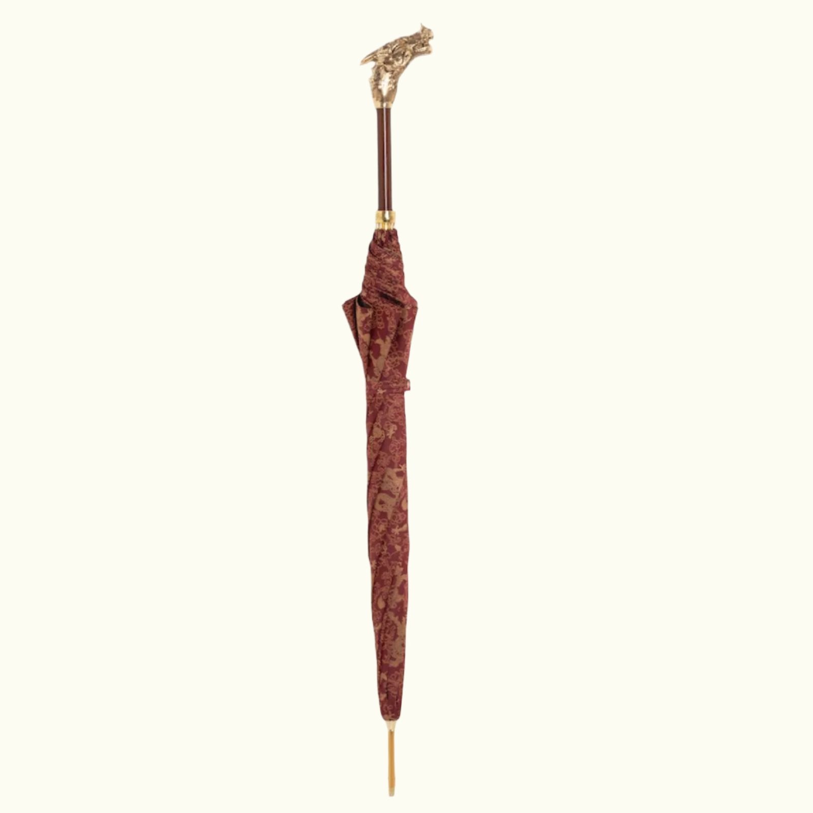 Golden Dragons Burgundy Umbrella - Umbrella