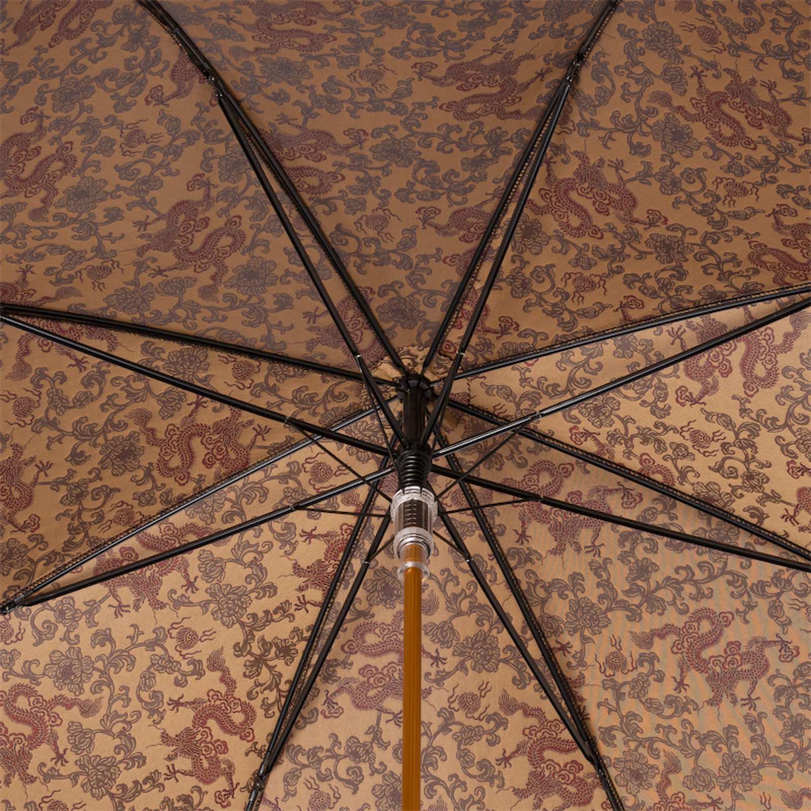 Golden Dragons Burgundy Umbrella - Umbrella