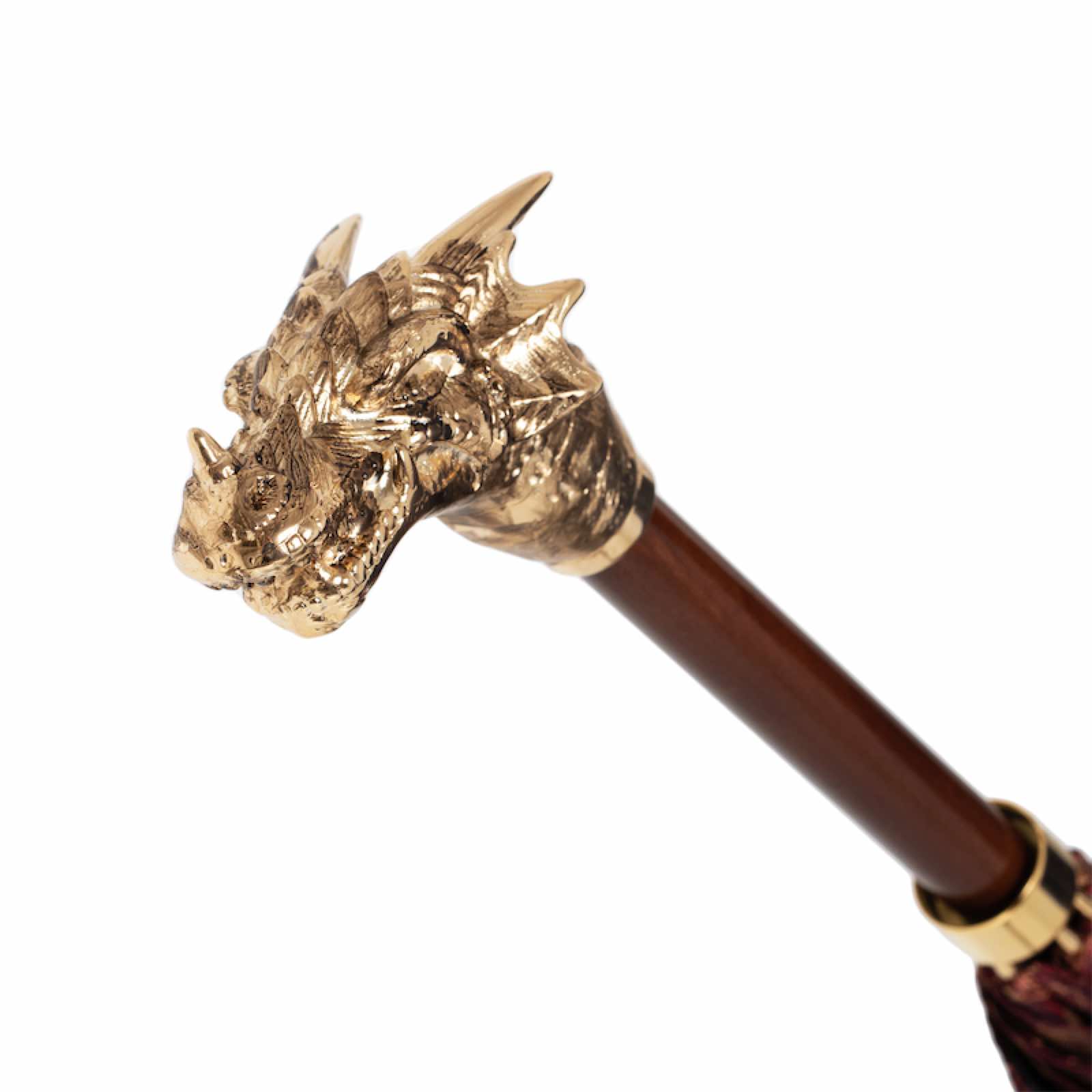 Golden Dragons Burgundy Umbrella - Umbrella