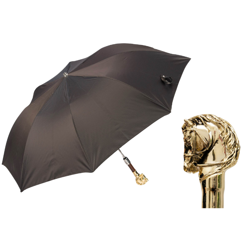 Golden Horse Folding Umbrella - Umbrella