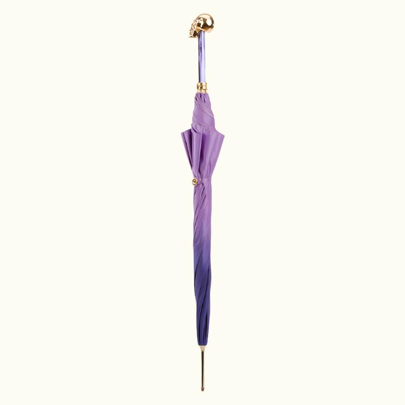 Golden Skull Purple Ombre Umbrella - Umbrella