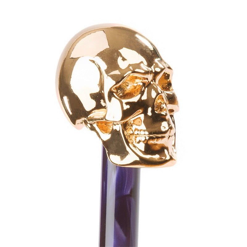 Golden Skull Purple Ombre Umbrella - Umbrella