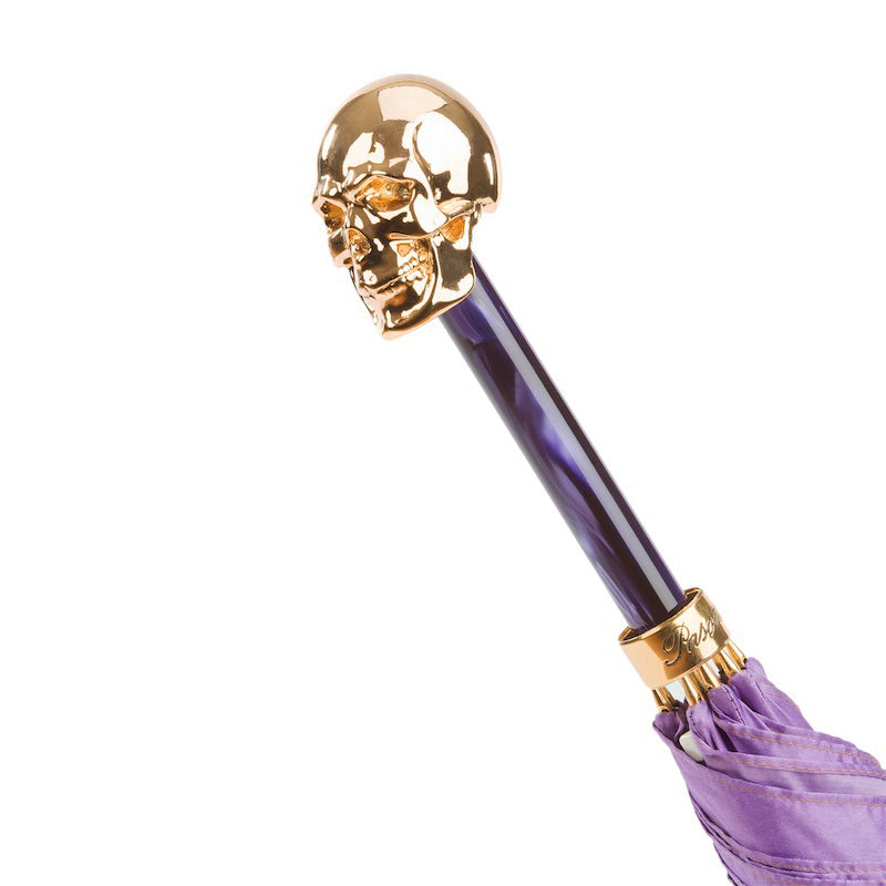 Golden Skull Purple Ombre Umbrella - Umbrella