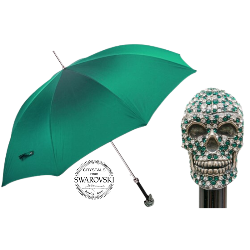 Green Swarovski® Skull Umbrella - Umbrella