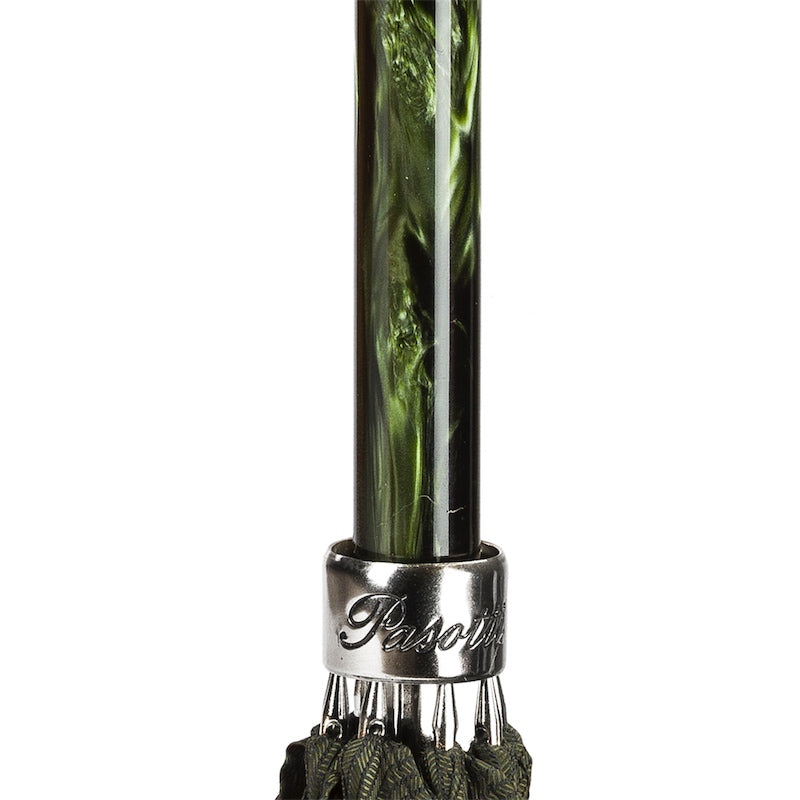 Green Umbrella Silver Lion Handle - Umbrella