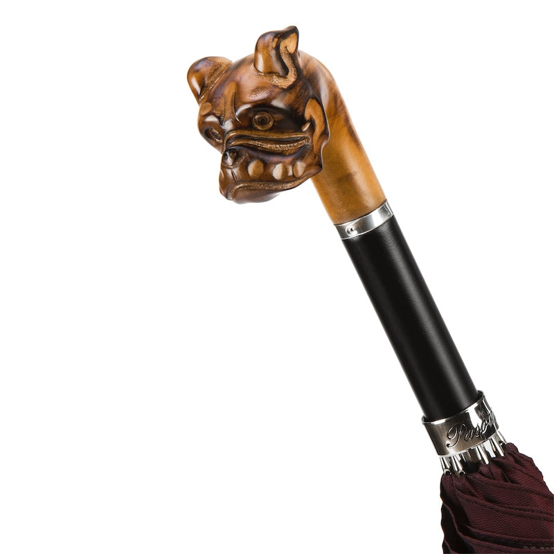 Hand Carved Bulldog Umbrella - Umbrella