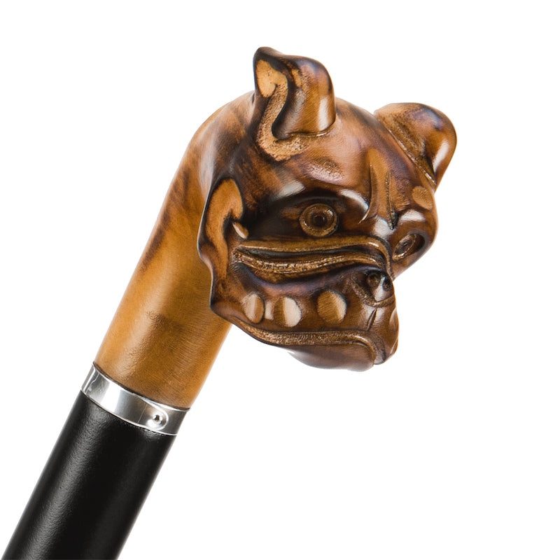 Hand Carved Bulldog Umbrella - Umbrella