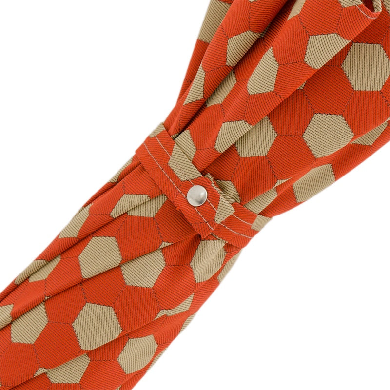 Hexagon Print Fabric Umbrella Chestnut Handle - Umbrella