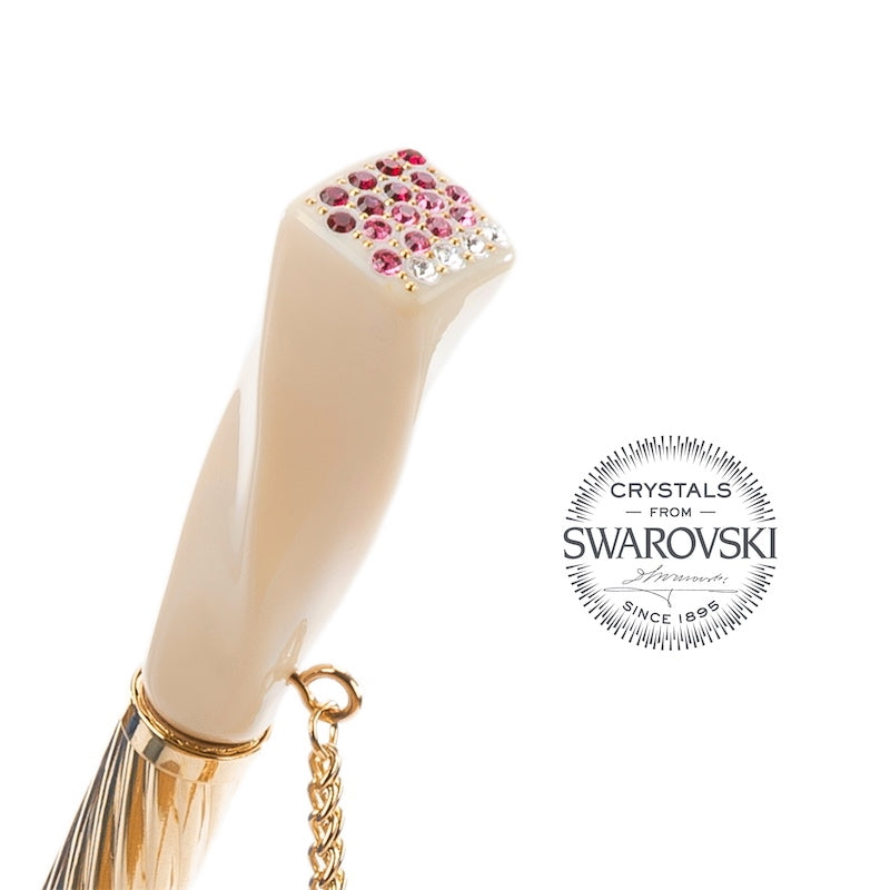 Ivory and Pink Flowered Umbrella - Umbrella