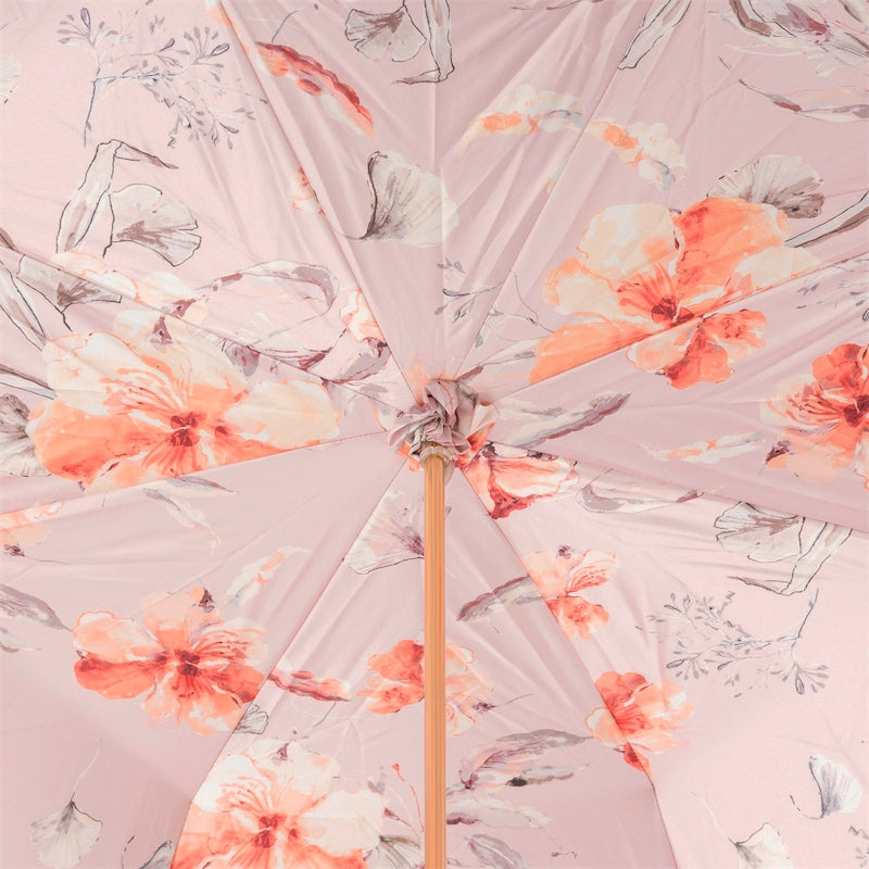 Ivory and Pink Flowered Umbrella - Umbrella