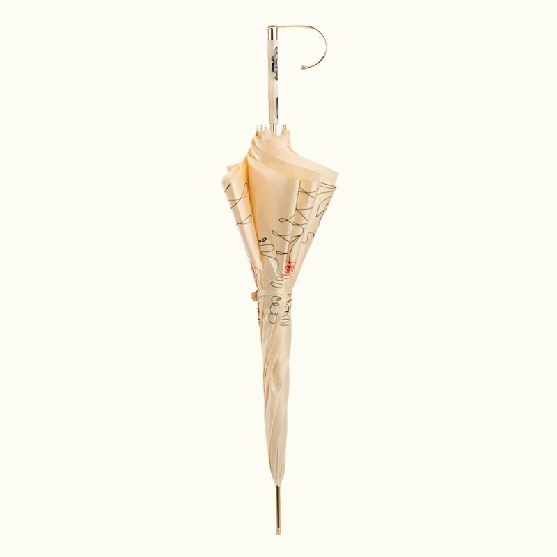 Ivory Sketch Woman Umbrella Double Cloth - Umbrella