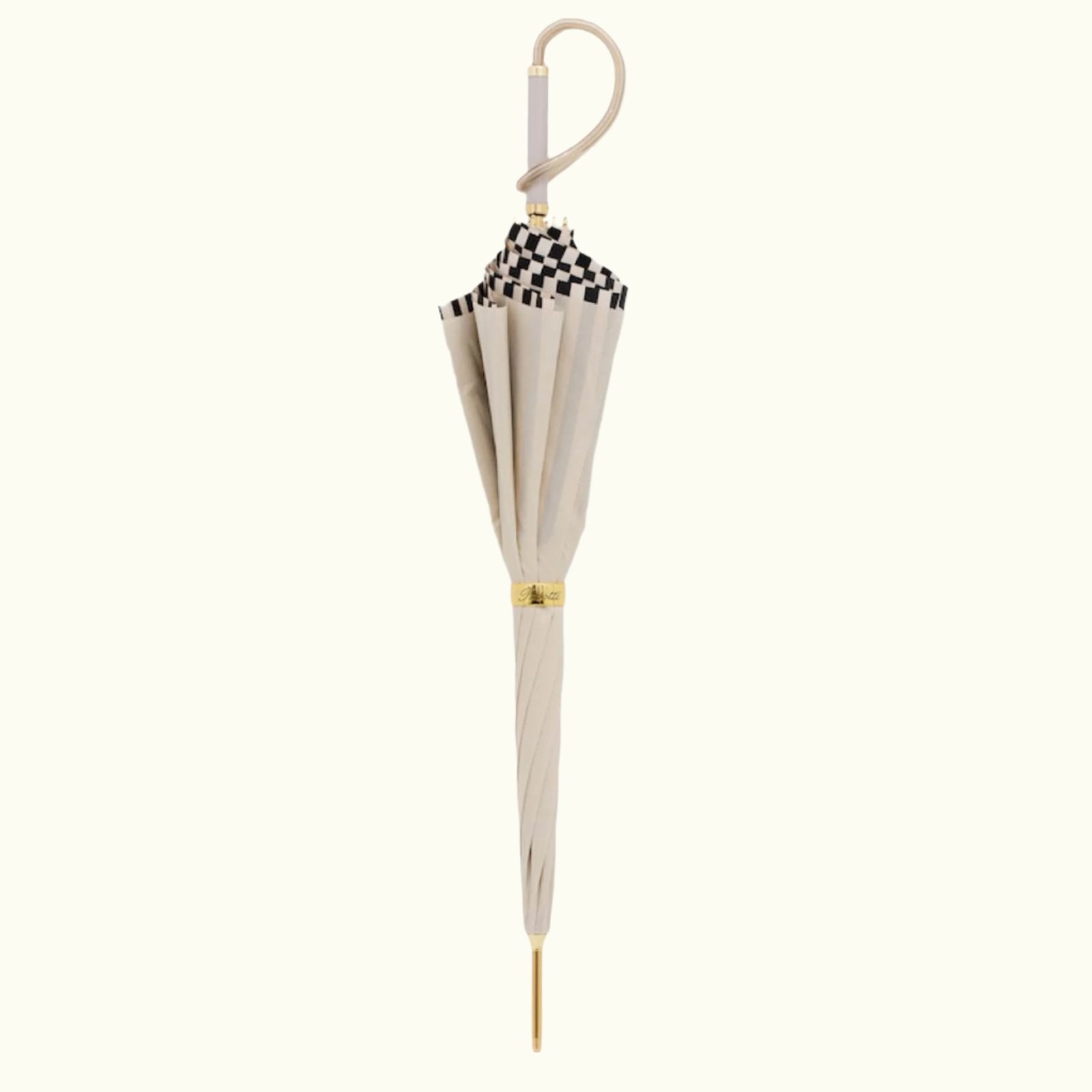 Ivory Umbrella with Black Stripes - Umbrella