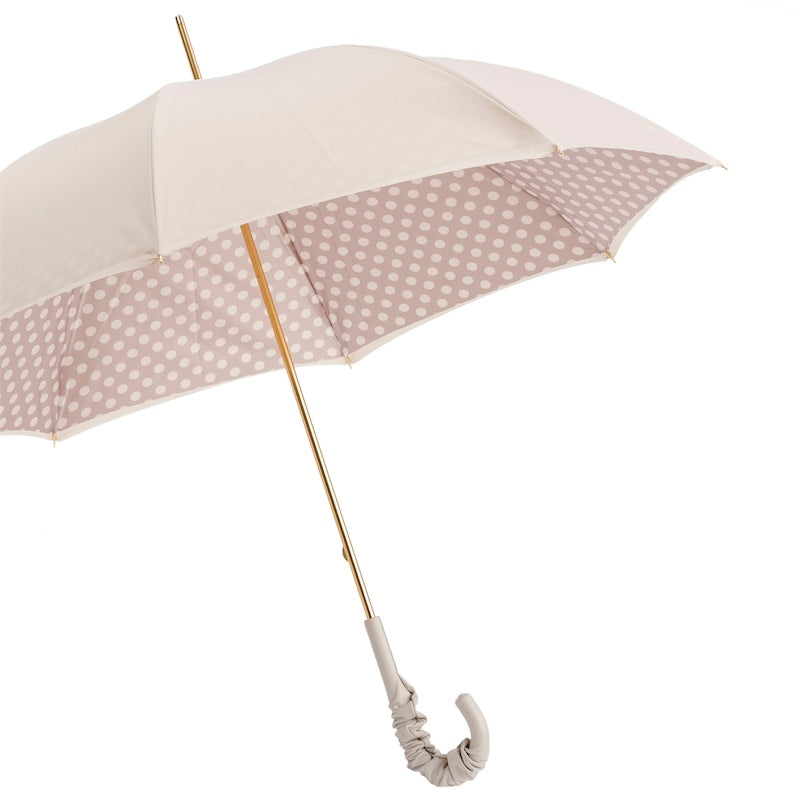 Ivory Umbrella with Dots Double Cloth - Umbrella