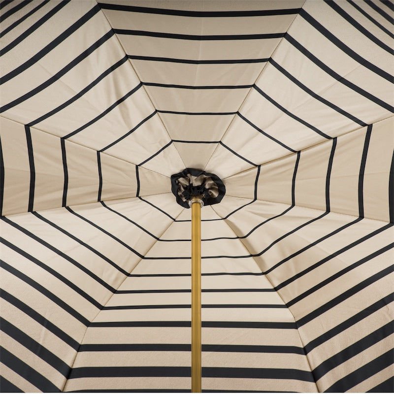 Ivory Umbrella with Striped Interior Double Cloth - Umbrella