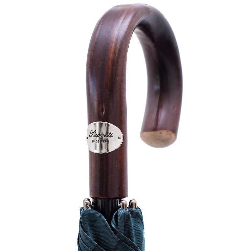 Large Striped Umbrella Dark Chestnut Handle - Umbrella