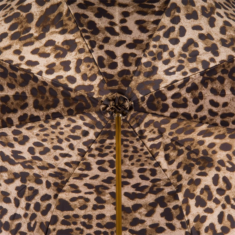 Leopard Print Olive Green Umbrella with Ruched Leather