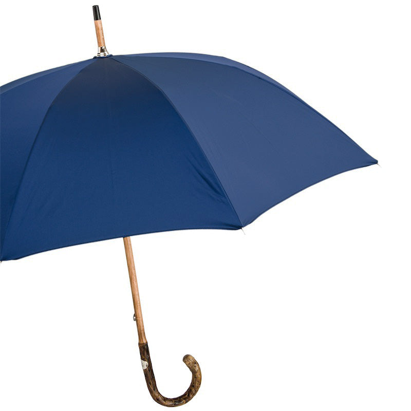 Navy Umbrella with Gorse Wood Handle - Umbrella