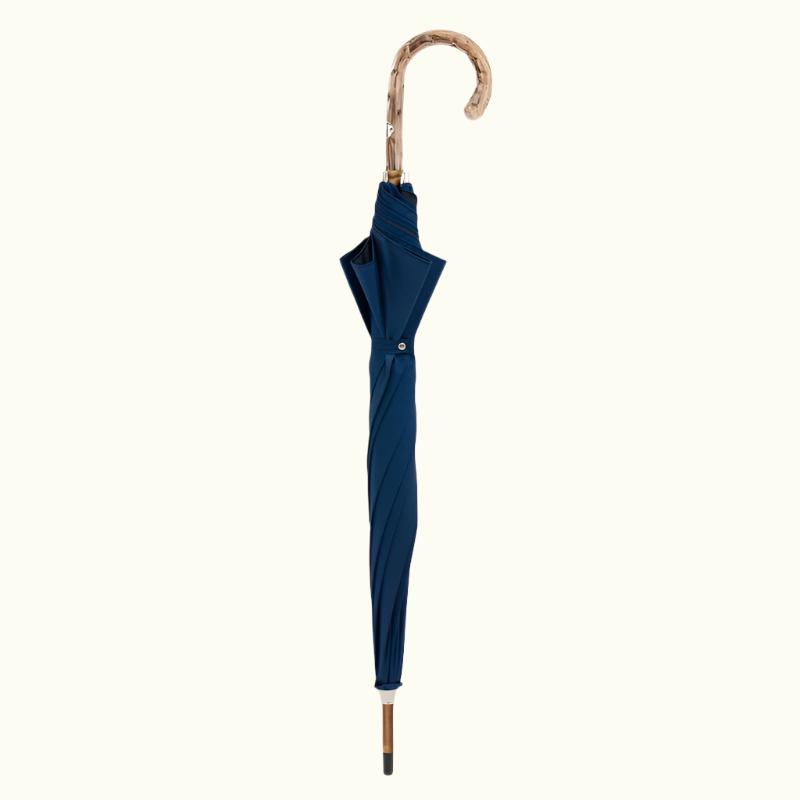 Navy Umbrella with Gorse Wood Handle - Umbrella