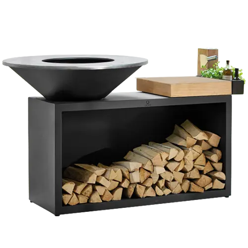 OFYR GRILL ISLAND BLACK TEAK WOOD 85 or 100 - 100 Diameter