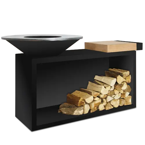 OFYR GRILL ISLAND BLACK TEAK WOOD 85 or 100 - 85 Diameter