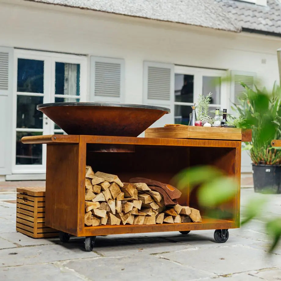 OFYR GRILL Island Corten 100 PRO Teak Wood