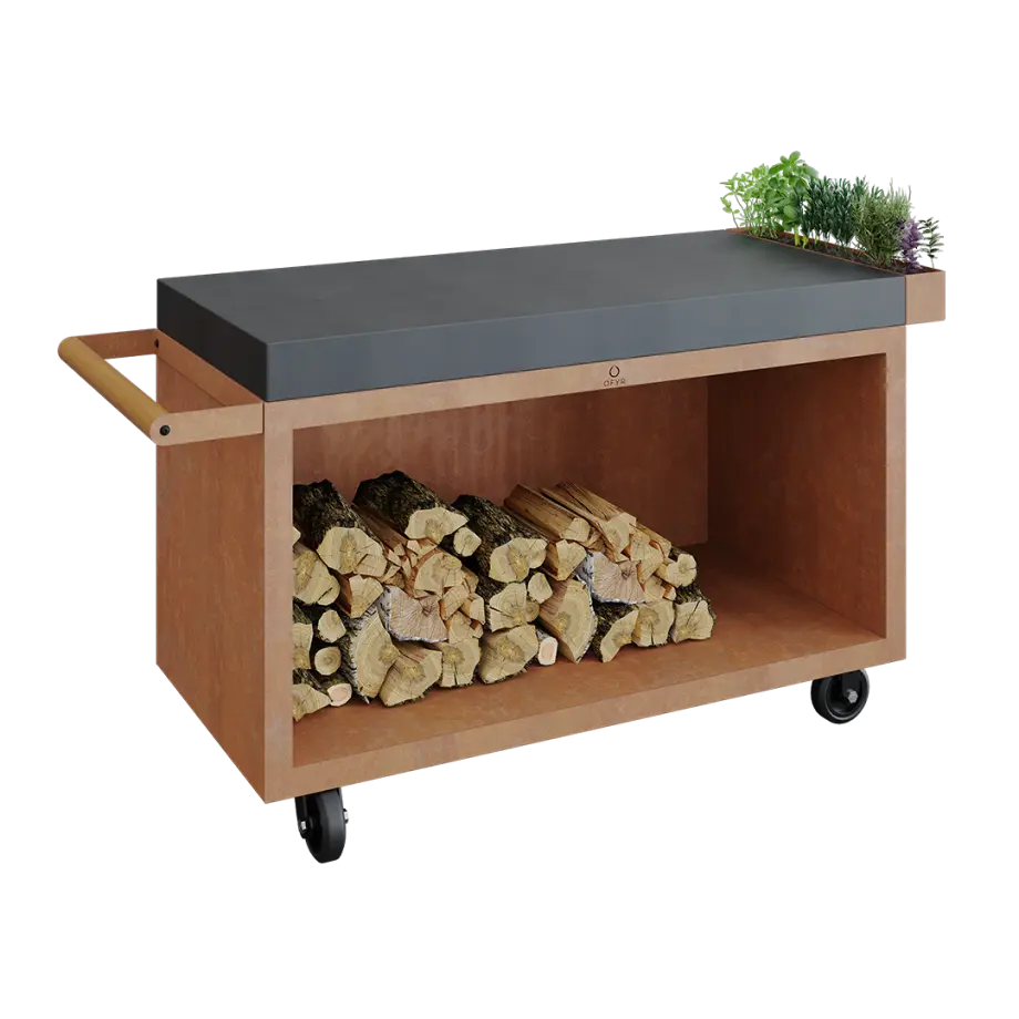 OFYR Grill Mise en Place Table Corten 135 PRO Dark Grey Ceramic