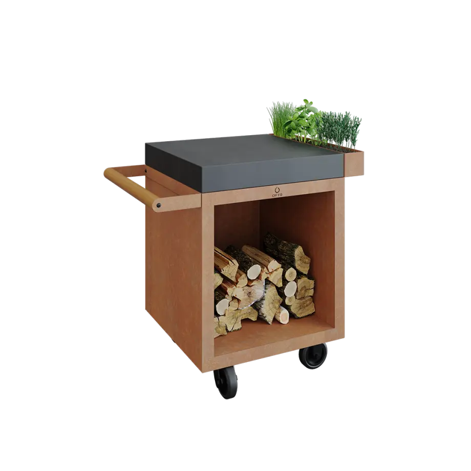 OFYR Grill Mise en Place Table Corten 65 PRO Dark Grey Ceramic