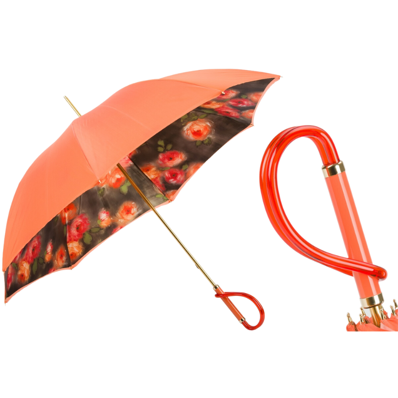 Orange Flowers Umbrella Double Cloth - Umbrella