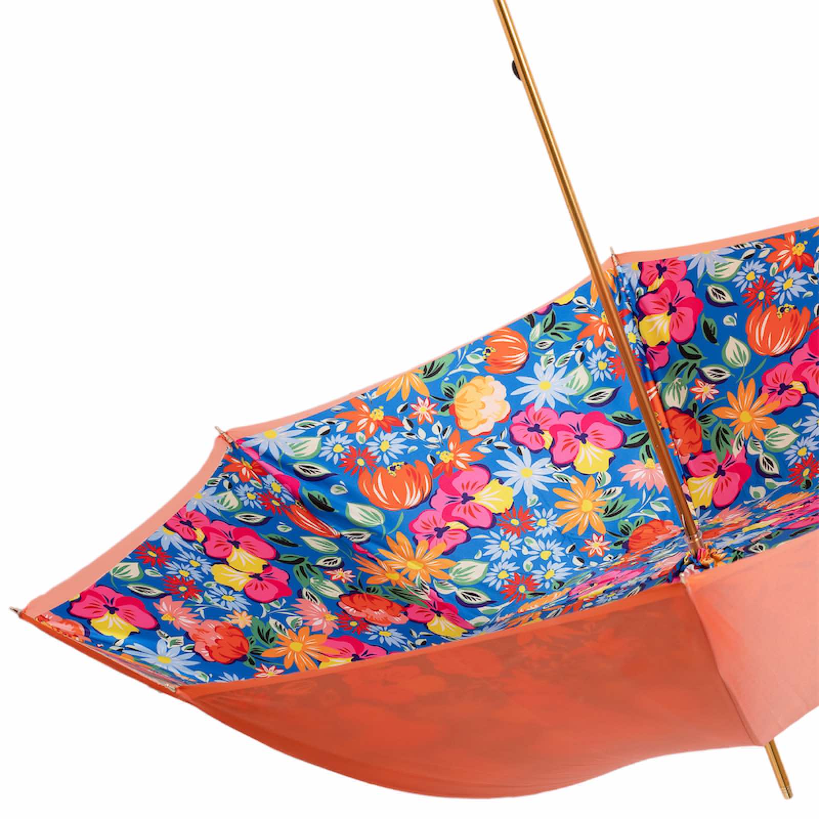 Orange Umbrella with Flowers - Umbrella