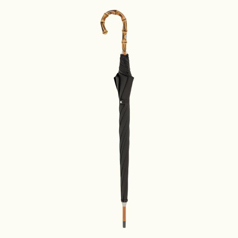 Oxford Black Umbrella with Bamboo Handle - Umbrella