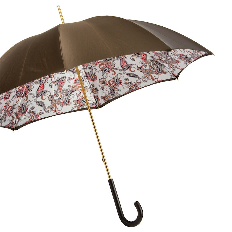 Paisley Umbrella with Leather Handle - Umbrella