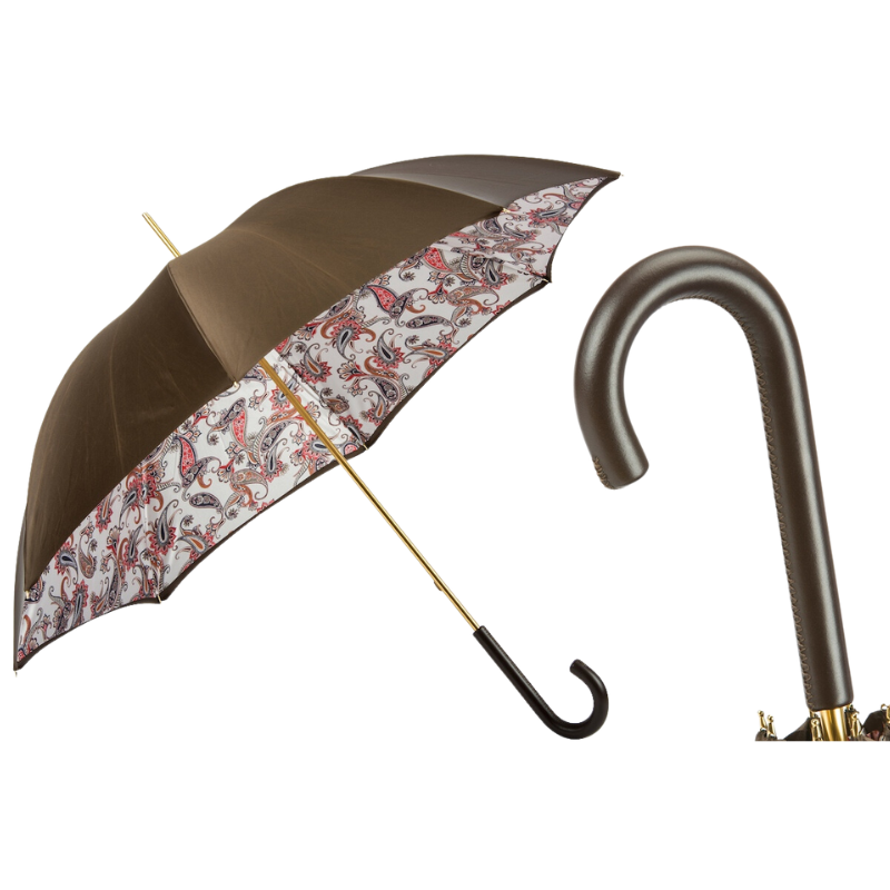 Paisley Umbrella with Leather Handle - Umbrella