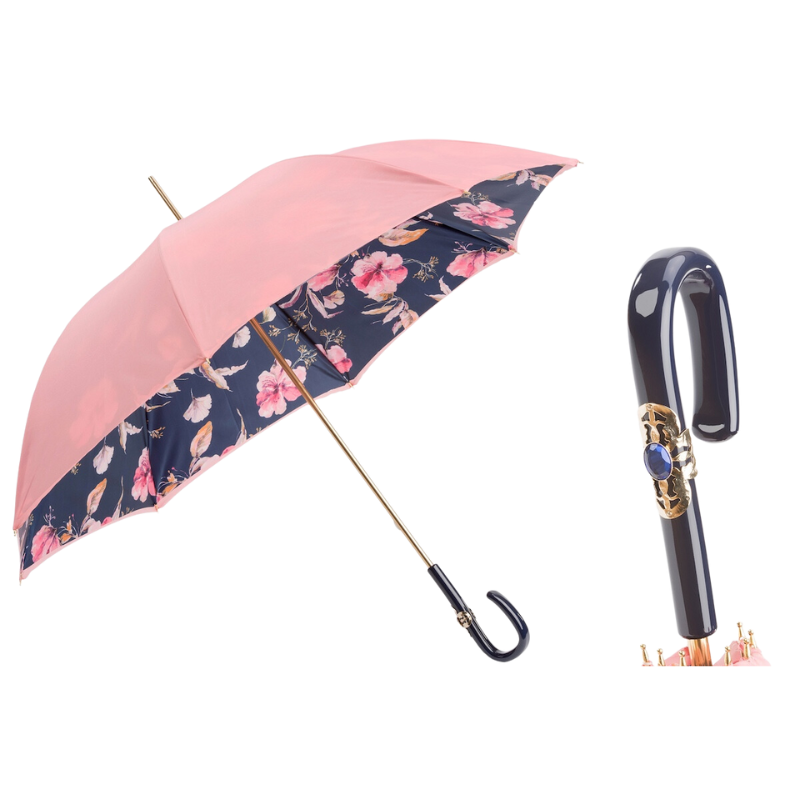 Pink Umbrella with Flowers - Umbrella