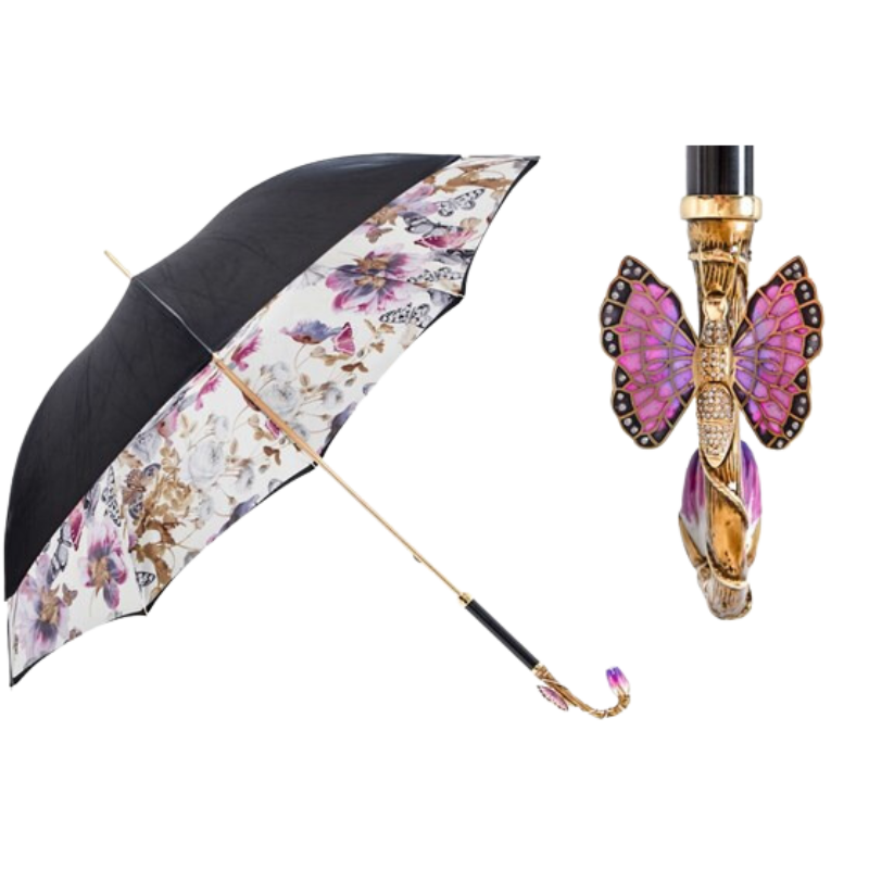 Purple Butterfly Umbrella - Umbrella