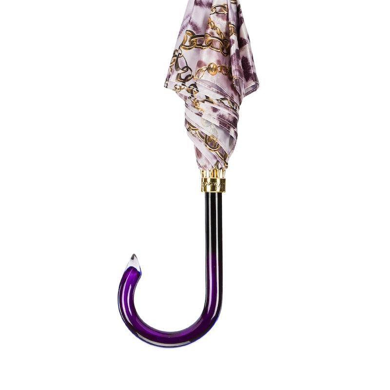 Purple Nuance Umbrella with Chains Print - Umbrella