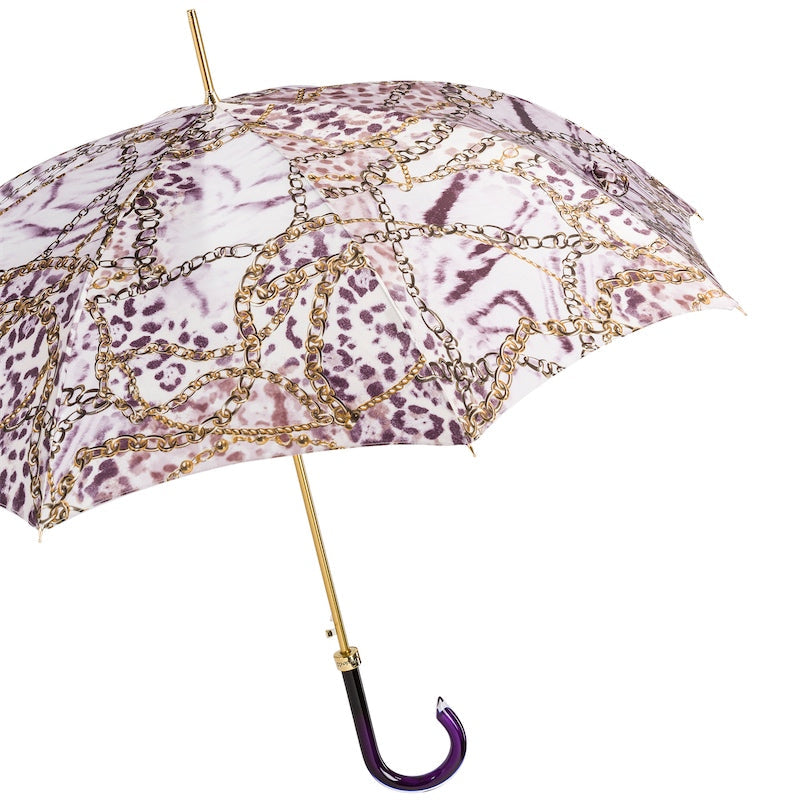 Purple Nuance Umbrella with Chains Print - Umbrella