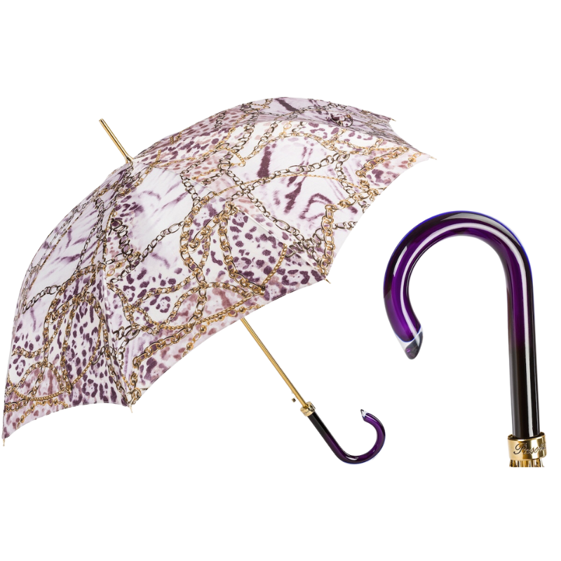 Purple Nuance Umbrella with Chains Print - Umbrella