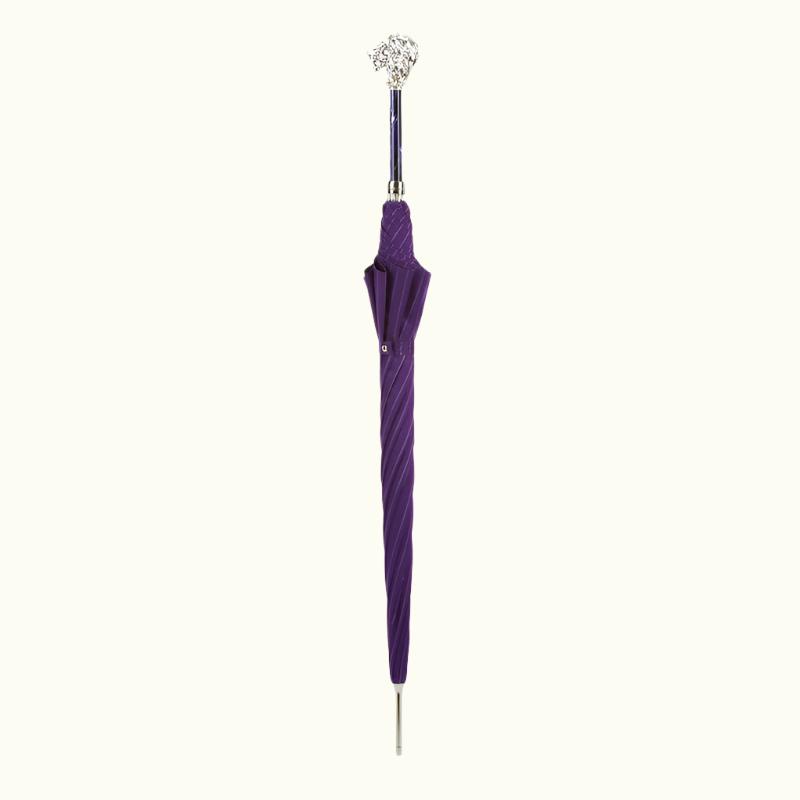 Purple Umbrella with Silver Lion Handle - Umbrella