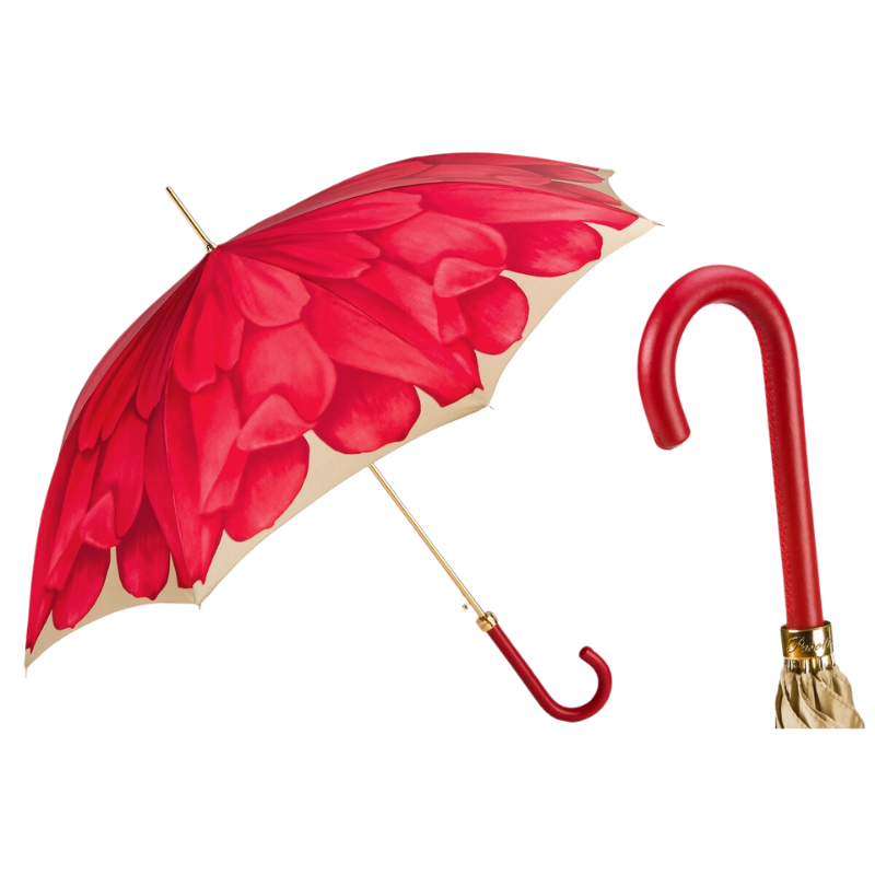 Red Dahlia Umbrella - Umbrella