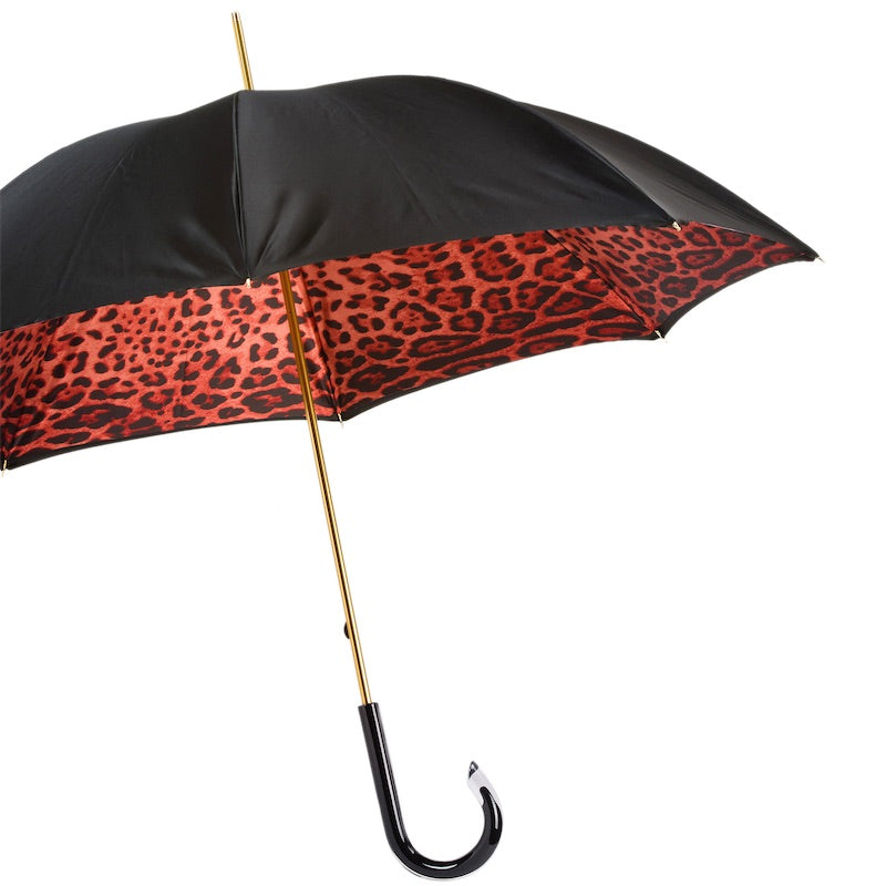 Red Leopard Print Umbrella Double Cloth - Umbrella