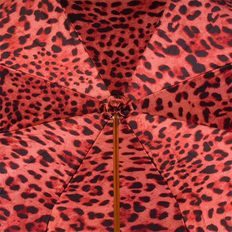 Red Leopard Print Umbrella Double Cloth - Umbrella