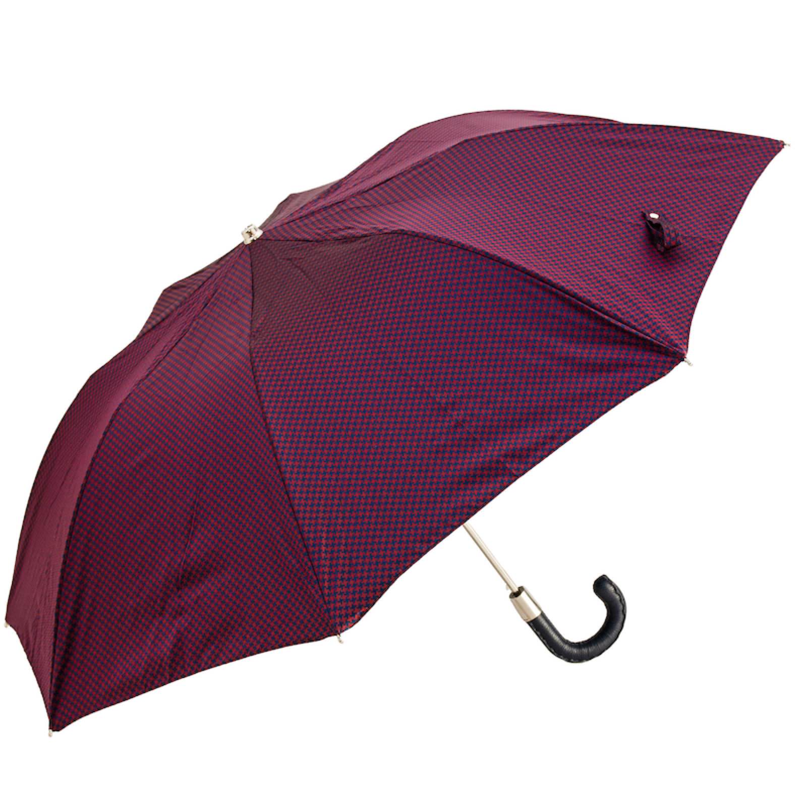 Red & Navy Pied de Poule Folding Umbrella - Umbrella