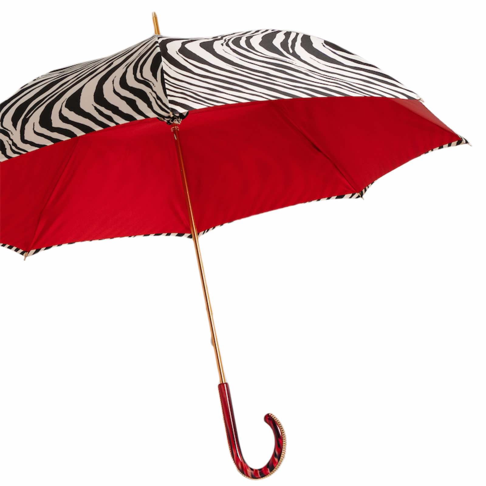 Red Zebra Umbrella - Umbrella