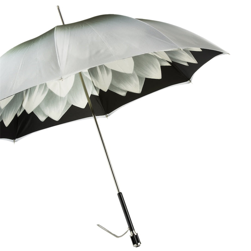 Silver Dahlia Umbrella Double Cloth - Umbrella