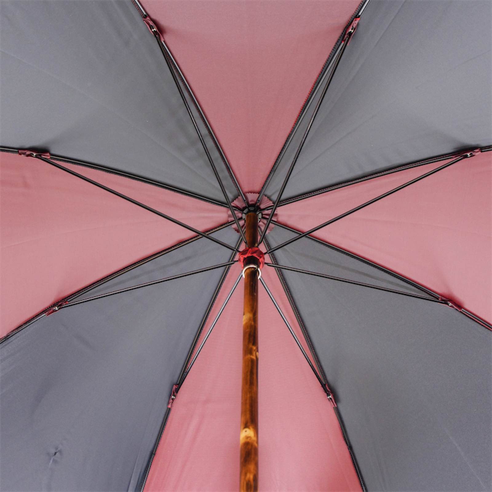 Solid Chestnut Red & Black Umbrella - Umbrella